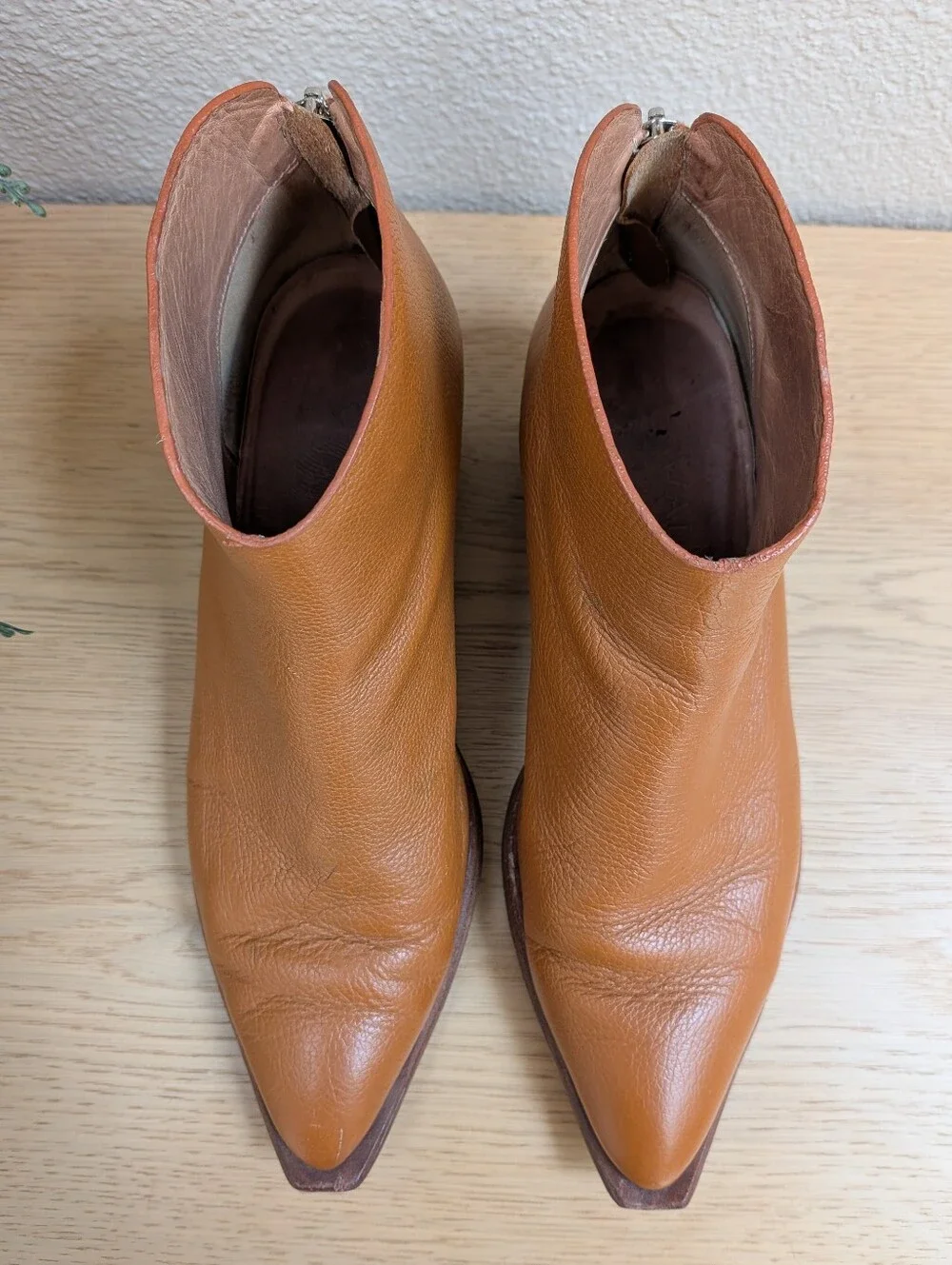 Wal & Pai West Tan Leather Ankle Cowboy Booties Cobbler Upgraded Soles Size 40